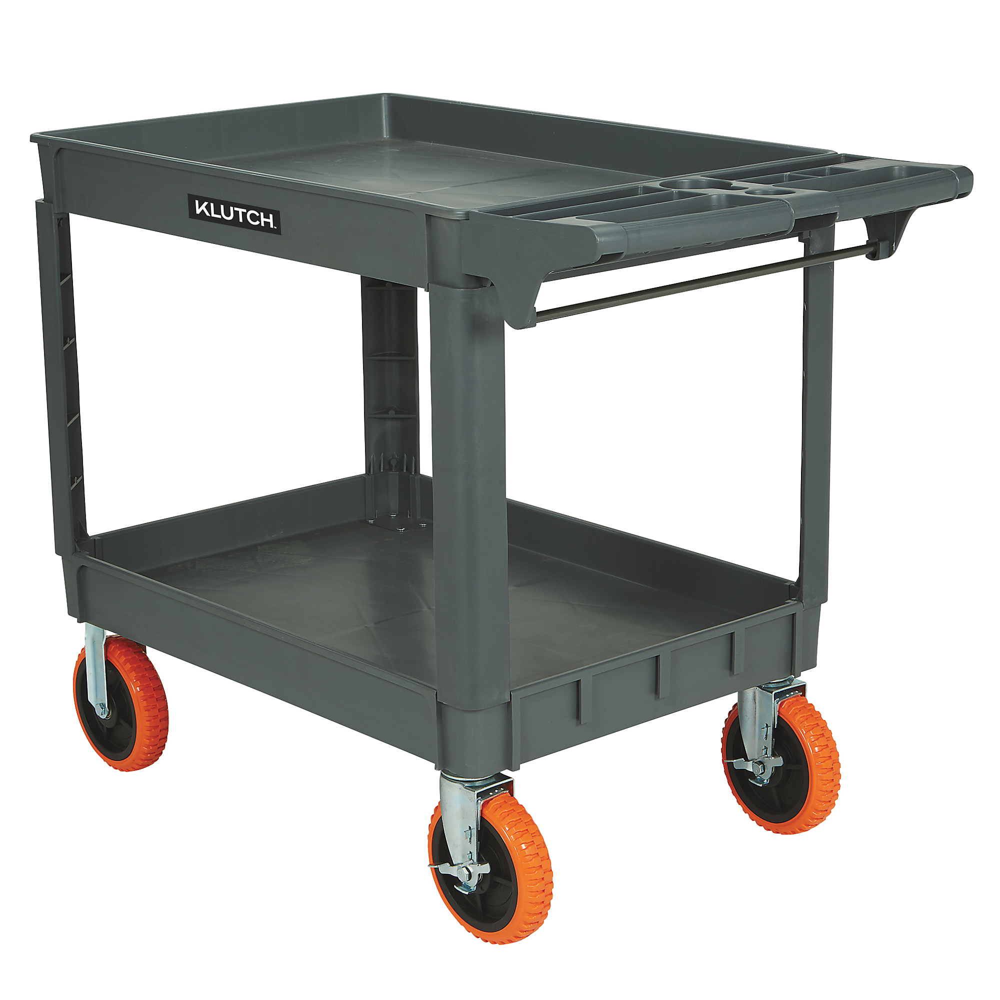 Klutch 2-Shelf All-Terrain Utility Cart, 700-Lb. Capacity, 46in.L x 24in.W x 36in.H
